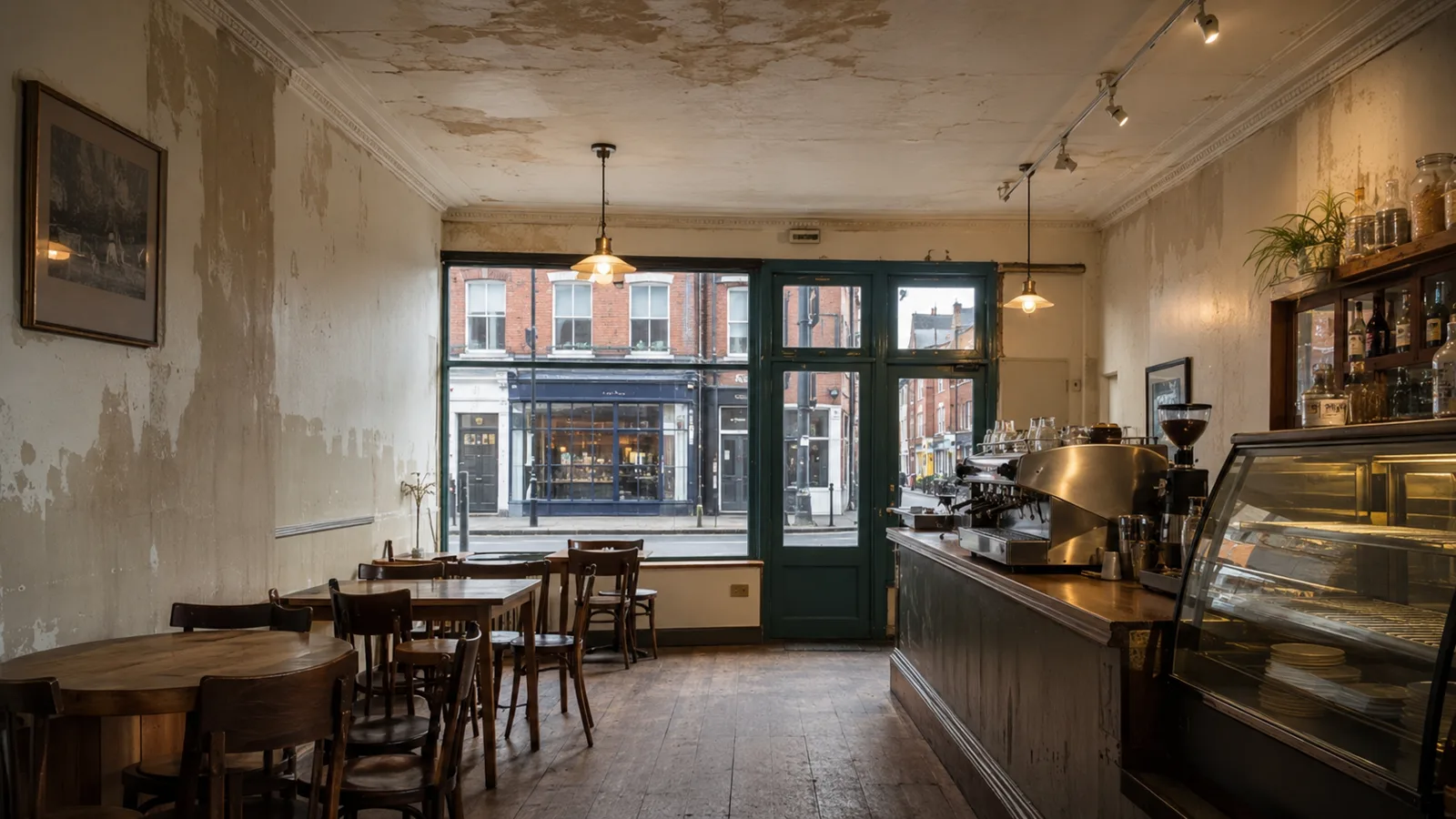 Cafe before repainting